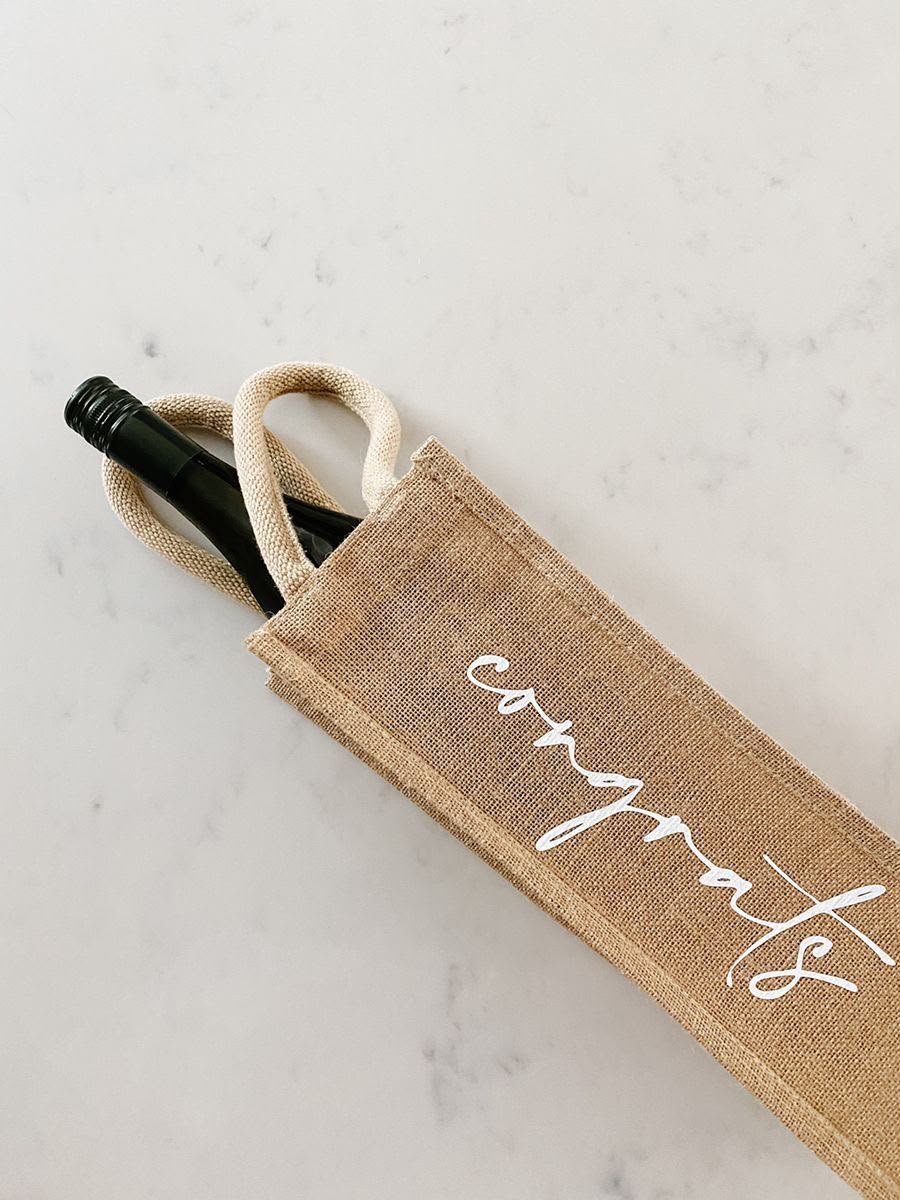 Quote Print Bottle Bag
